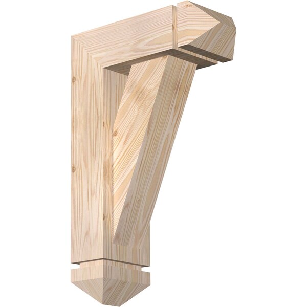 Ekena Millwork Traditional Arts and Crafts Smooth Bracket w/ Offset Brace, Douglas Fir, 5 1/2"W x 14"D x 22"H BKT0604X14X22TRA03SDF - main